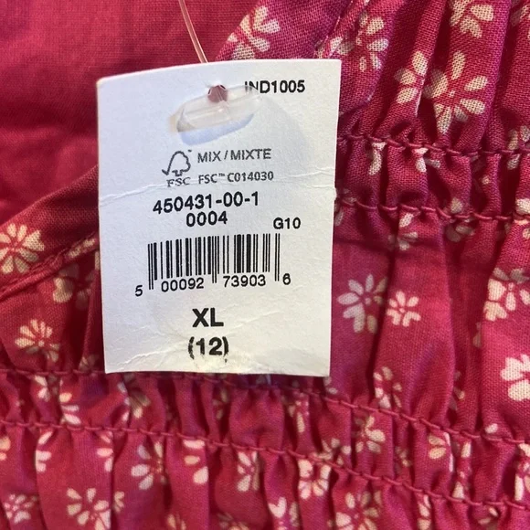 NWT Girls Gap Pink Floral Dress Size XL (12) - Picture 4 of 4